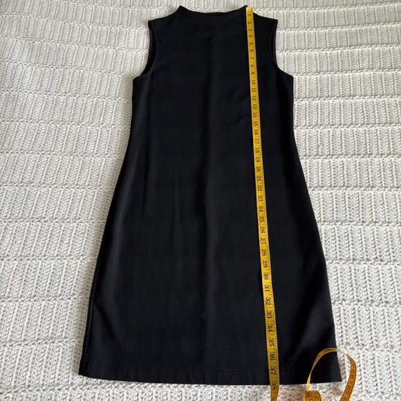 Theory Black Double Knit Jersey High Neck Sleeveless Above the Knee Dress Size 6 - Picture 6 of 9